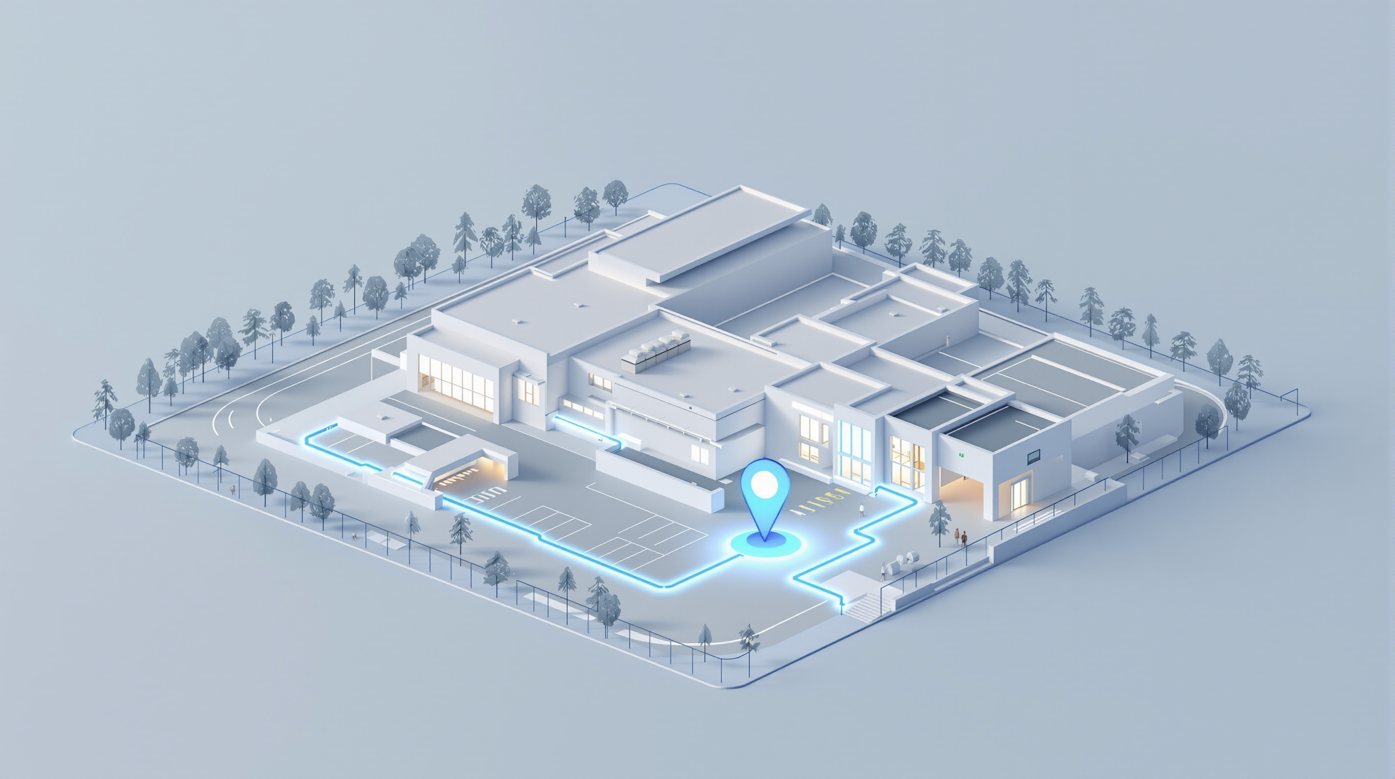 VOLT’s live 3D campus map showing a school building and where help is needed