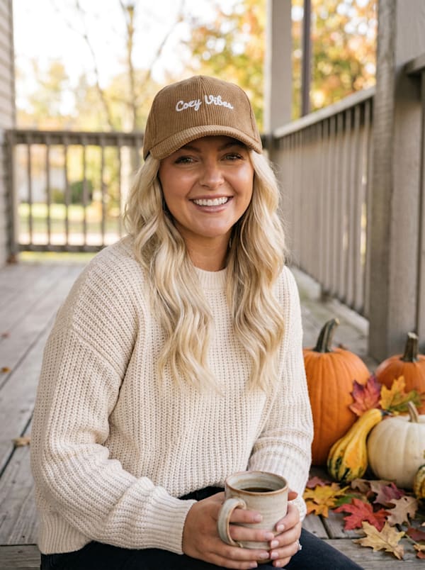 Cozy Vibes Corduroy Brown Hat