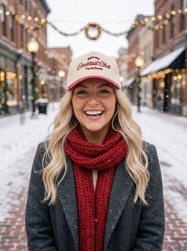 North Pole Cocktail Club Two-Tone Tan & Red Hat