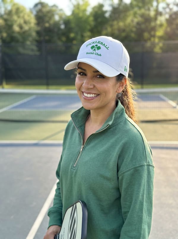 Pickleball White & Green Dad Hat